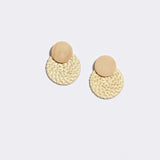 (Summer Must Have)  2019 Korean Handmade Wooden Straw Weave  Waterdrop Dangle Earrings - Uncommon Remington 