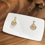 (Beach Vibe/ Summer Must) 2019 Korean Trendy Metal  Shell Pearl Earrings - Uncommon Remington 