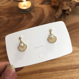 (Beach Vibe/ Summer Must) 2019 Korean Trendy Metal  Shell Pearl Earrings - Uncommon Remington 
