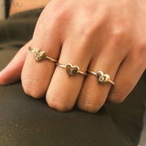 (Initial rings) Simple Metal Gold 26 Letters Love Heart  Finger Rings - Uncommon Remington 