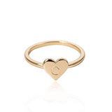 (Initial rings) Simple Metal Gold 26 Letters Love Heart  Finger Rings - Uncommon Remington 