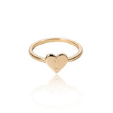 (Initial rings) Simple Metal Gold 26 Letters Love Heart  Finger Rings - Uncommon Remington 