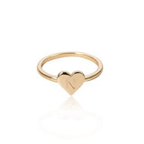 (Initial rings) Simple Metal Gold 26 Letters Love Heart  Finger Rings - Uncommon Remington 