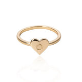 (Initial rings) Simple Metal Gold 26 Letters Love Heart  Finger Rings - Uncommon Remington 