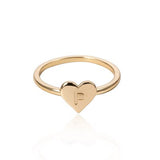 (Initial rings) Simple Metal Gold 26 Letters Love Heart  Finger Rings - Uncommon Remington 