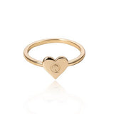 (Initial rings) Simple Metal Gold 26 Letters Love Heart  Finger Rings - Uncommon Remington 