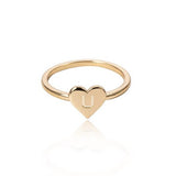 (Initial rings) Simple Metal Gold 26 Letters Love Heart  Finger Rings - Uncommon Remington 
