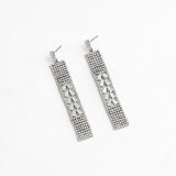 (Party Must) 2019  Shiny Sequin Gold Metal Full Crystal Zircon RhinestoneLong Tassel Drop Earring - Uncommon Remington 