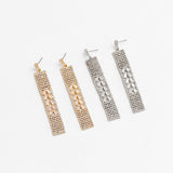 (Party Must) 2019  Shiny Sequin Gold Metal Full Crystal Zircon RhinestoneLong Tassel Drop Earring - Uncommon Remington 