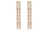 (Party Must) 2019  Shiny Sequin Gold Metal Full Crystal Zircon RhinestoneLong Tassel Drop Earring - Uncommon Remington 